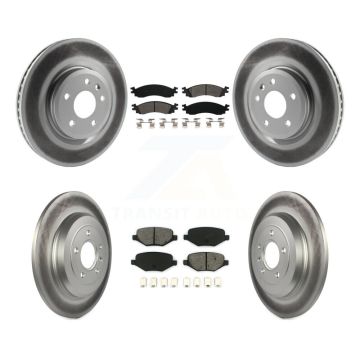 Front Rear Coated Disc Brake Rotors & Semi-Metallic Pad Kit For 2010-2012 Ford Taurus SHO KGS-100648