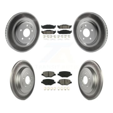 Front Rear Coated Brake Rotor Semi-Metallic Pad Kit For Ford Explorer Flex Taurus Lincoln KGS-100650