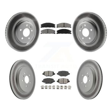 Front Rear Coated Disc Brake Rotor And Semi-Metallic Pad Kit For 2013 Ford Explorer Sport KGS-100652