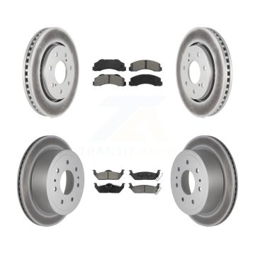 Front Rear Coat Brake Rotors Semi-Metallic Pad Kit For 10-11 Ford F-150 With 7 Lug Wheels KGS-100653