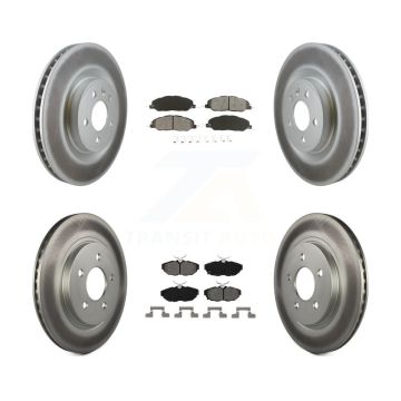 Front Rear Coated Disc Brake Rotors And Semi-Metallic Pads Kit For Ford Mustang KGS-100655