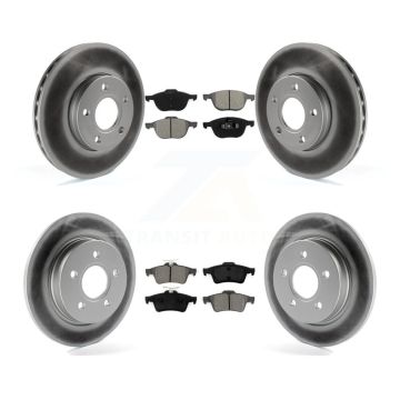 Front Rear Coated Disc Brake Rotors And Semi-Metallic Pads Kit For Ford Focus KGS-100656