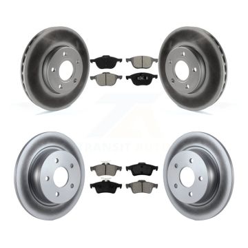 Front Rear Coated Disc Brake Rotors And Semi-Metallic Pads Kit For Ford C-Max KGS-100657