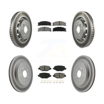 Front Rear Coated Brake Rotors Semi-Metallic Pad Kit For Ford Explorer Police Interceptor KGS-100659