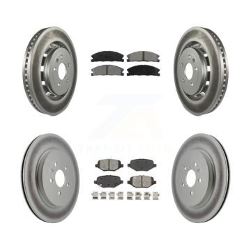 Front Rear Coated Brake Rotors Semi-Metallic Pad Kit For Ford Explorer Flex Taurus Police KGS-100660