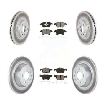 Front Rear Coated Disc Brake Rotors And Semi-Metallic Pad Kit For Ford Fusion Lincoln MKZ KGS-100661