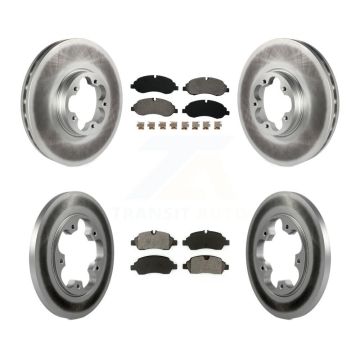 Front Rear Coated Disc Brake Rotor Semi-Metallic Pad Kit For Ford Transit-250 Transit-150 KGS-100666