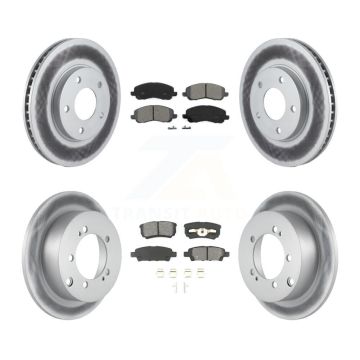 Front Rear Coated Disc Brake Rotors And Semi-Metallic Pads Kit For Mitsubishi Lancer KGS-100674