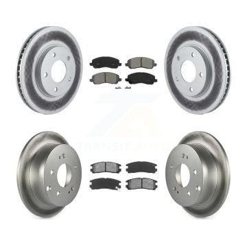 Front Rear Coated Disc Brake Rotors And Semi-Metallic Pads Kit For Mitsubishi Galant KGS-100676