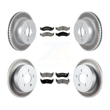 Front Rear Coated Brake Rotor Semi-Metallic Pad Kit For Jeep Wrangler TJ Disc rear brakes KGS-100677
