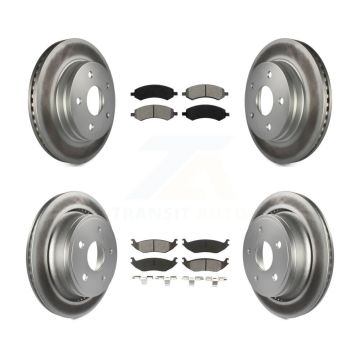 Front Rear Coated Brake Rotor & Semi-Metallic Pad Kit For Ram 1500 Classic Dodge Chrysler KGS-100684