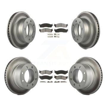 Front Rear Coated Disc Brake Rotor And Semi-Metallic Pad Kit For Dodge Ram 1500 3500 2500 KGS-100687