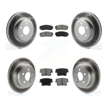 Front Rear Coated Brake Rotor Semi-Metallic Pad Kit For Dodge Charger Chrysler 300 Magnum KGS-100690