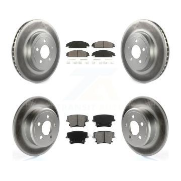 Front Rear Coated Brake Rotors Semi-Metallic Pad Kit For 05-06 Chrysler 300 AWD with 3.5L KGS-100692