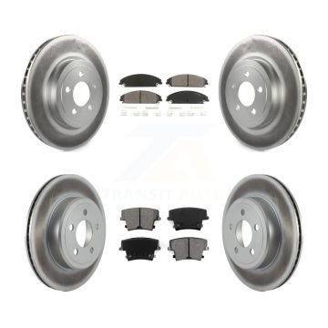 Front Rear Coated Brake Rotor Semi-Metallic Pad Kit For Dodge Charger Chrysler 300 Magnum KGS-100693