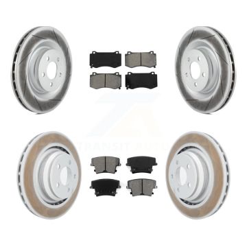 Front Rear Coated Disc Brake Rotors And Semi-Metallic Pads Kit For Dodge Charger KGS-100697
