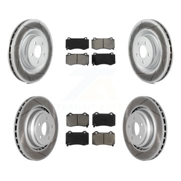Front Rear Coated Brake Rotor Semi-Metallic Pad Kit For Dodge Charger Chrysler 300 Magnum KGS-100698