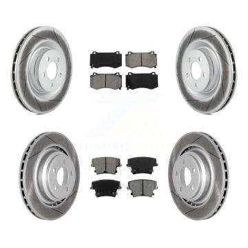 Front Rear Coated Disc Brake Rotors And Semi-Metallic Pads Kit For Dodge Charger KGS-100699