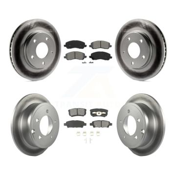 Front Rear Coated Brake Rotor & Semi-Metallic Pad Kit For Mitsubishi Lancer Dodge Caliber KGS-100700