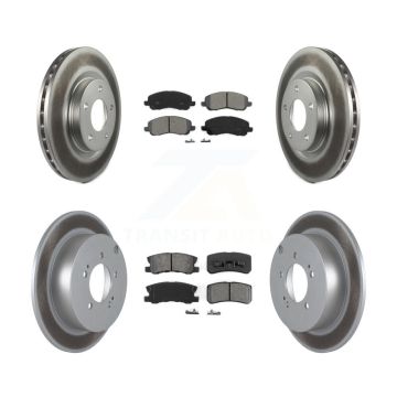 Front Rear Coated Disc Brake Rotors And Semi-Metallic Pads Kit For Mitsubishi Outlander KGS-100705