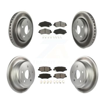 Front Rear Coated Disc Brake Rotors And Semi-Metallic Pads Kit For Jeep Wrangler JK KGS-100707
