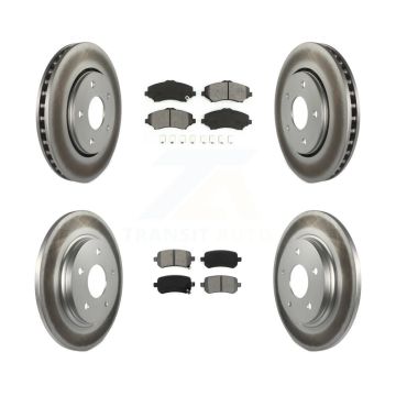 Front Rear Coat Brake Rotors Semi-Metallic Pad Kit For Dodge Grand Caravan Journey Town & KGS-100710