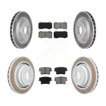 Front Rear Coated Disc Brake Rotors And Semi-Metallic Pads Kit For Dodge Charger KGS-100712