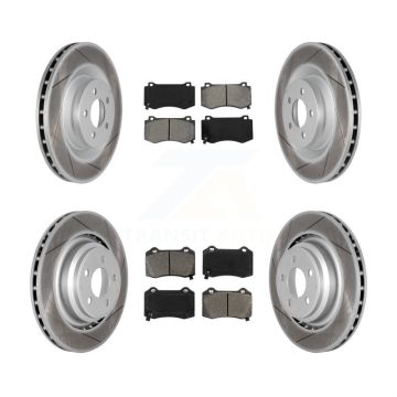Front Rear Coated Brake Rotor Semi-Metallic Pad Kit For Dodge Charger Chrysler 300 Magnum KGS-100713