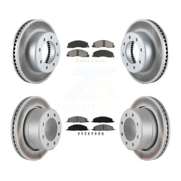 Front Rear Coated Disc Brake Rotor And Semi-Metallic Pad Kit For Ram 3500 2500 1500 Dodge KGS-100715