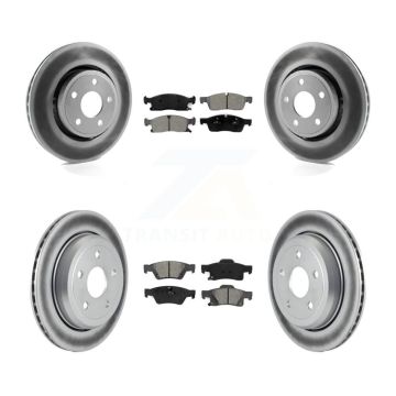 Front Rear Coated Disc Brake Rotors And Semi-Metallic Pads Kit For Jeep Grand Cherokee WK KGS-100718