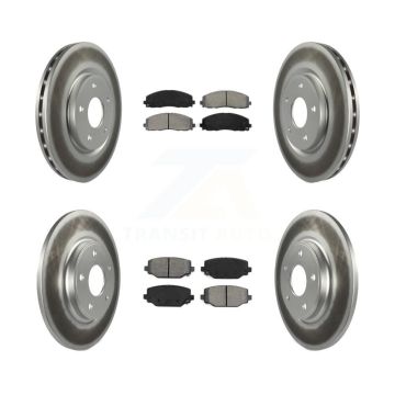 Front Rear Coat Brake Rotors Semi-Metallic Pad Kit For Dodge Grand Caravan Journey Town & KGS-100720