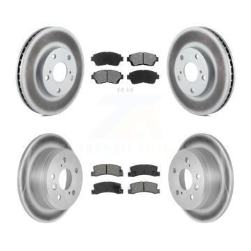 Front Rear Coated Disc Brake Rotors And Semi-Metallic Pads Kit For Toyota Camry KGS-100725