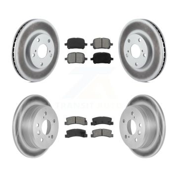 Front Rear Coated Brake Rotor & Semi-Metallic Pad Kit For Toyota Camry Solara Lexus ES300 KGS-100726