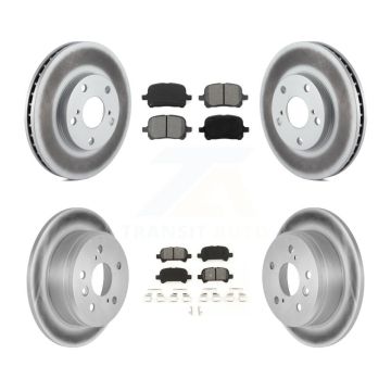 Front Rear Coated Disc Brake Rotors And Semi-Metallic Pads Kit For Toyota Camry Solara KGS-100727