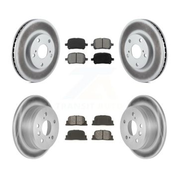 Front Rear Coated Disc Brake Rotor And Semi-Metallic Pad Kit For Toyota Camry Lexus ES300 KGS-100728