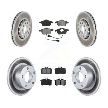 Front Rear Coated Disc Brake Rotors & Semi-Metallic Pad Kit For Volkswagen Passat Audi A6 KGS-100739