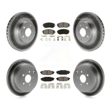 Front Rear Coated Disc Brake Rotors And Semi-Metallic Pads Kit For Subaru Impreza KGS-100745