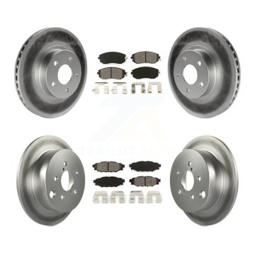 Front Rear Coated Disc Brake Rotors And Semi-Metallic Pads Kit For Subaru Impreza KGS-100746