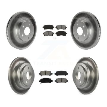 Front Rear Coated Disc Brake Rotors And Semi-Metallic Pad Kit For Subaru Forester Impreza KGS-100749