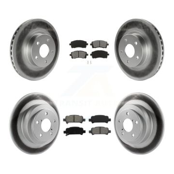Front Rear Coated Disc Brake Rotors And Semi-Metallic Pads Kit For Subaru Legacy Outback KGS-100750