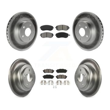 Front Rear Coated Disc Brake Rotor And Semi-Metallic Pad Kit For Subaru Impreza Saab 9-2X KGS-100751