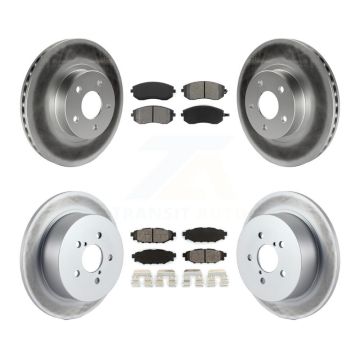 Front Rear Coated Disc Brake Rotor Semi-Metallic Pad Kit For 2005 Subaru Legacy i/Limited KGS-100754