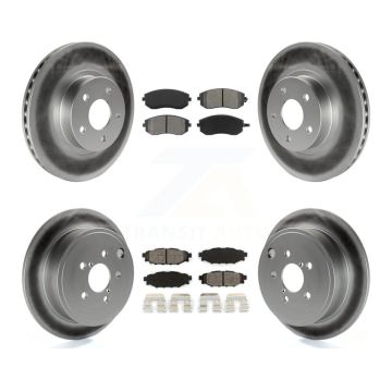 Front Rear Coated Disc Brake Rotors And Semi-Metallic Pads Kit For Subaru Impreza KGS-100755