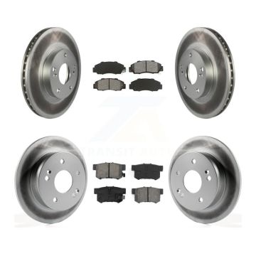 Front Rear Coated Disc Brake Rotors Semi-Metallic Pad Kit For 1998-2002 Honda Accord 3.0L KGS-100759
