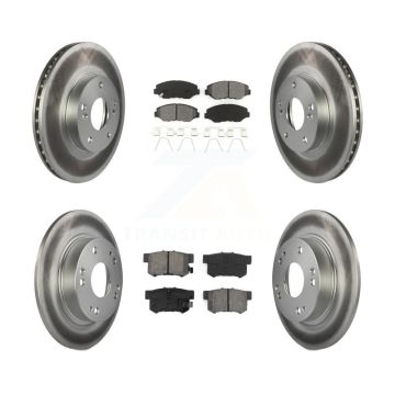 Front Rear Coated Disc Brake Rotors And Semi-Metallic Pads Kit For Honda Civic Acura ILX KGS-100763