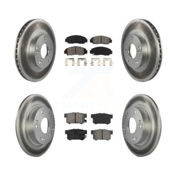 Front Rear Coated Disc Brake Rotors And Semi-Metallic Pads Kit For Acura CSX KGS-100767