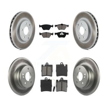 Front Rear Coated Brake Rotors Semi-Metallic Pad Kit For Mercedes-Benz E320 CLK320 CLK430 KGS-100768