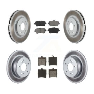 Front Rear Coated Disc Brake Rotors Semi-Metallic Pad Kit For Mercedes-Benz SLK280 SLK300 KGS-100771