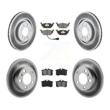 Front Rear Coated Brake Rotor Semi-Metallic Pad Kit For Volkswagen Jetta Golf City Beetle KGS-100772