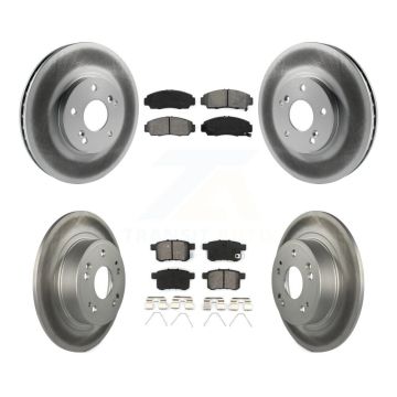 Front Rear Coated Disc Brake Rotors And Semi-Metallic Pads Kit For Honda Accord Acura TSX KGS-100777